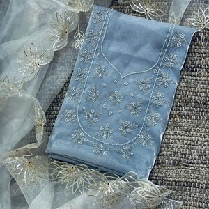 Indian Handmade Salwar Kameez Beautiful Gota Patti Organza Dupatta, TunicPants, Patiala, Anarkale Shalwar Suit Custom Size Available