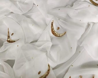 Handmade Chiffon Saree: Bollywood Style, Sequins, Indian Wedding
