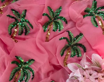 Handmade Embroidered Chiffon Saree – Indian Wedding Party Wear