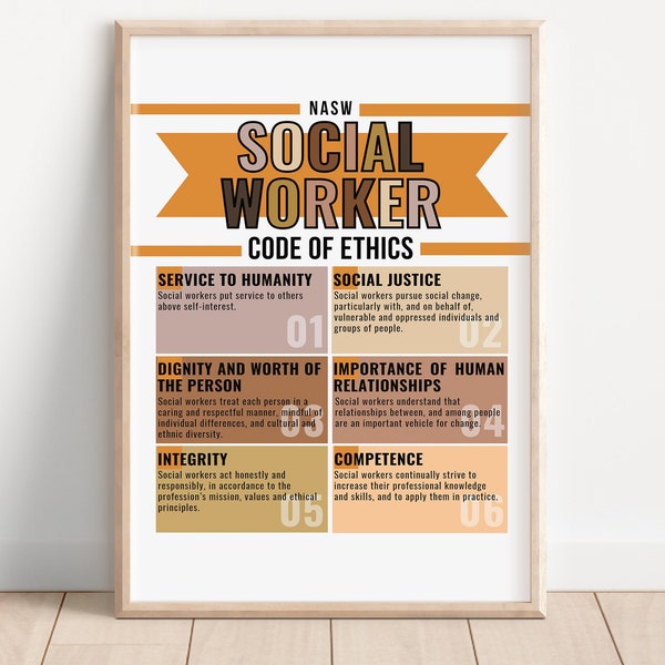 Social Work Values Poster - Etsy