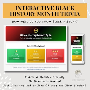 African American Trivia, Black History Month Games, Black History Facts For Teens, African American Party Prints, Black Culture Game