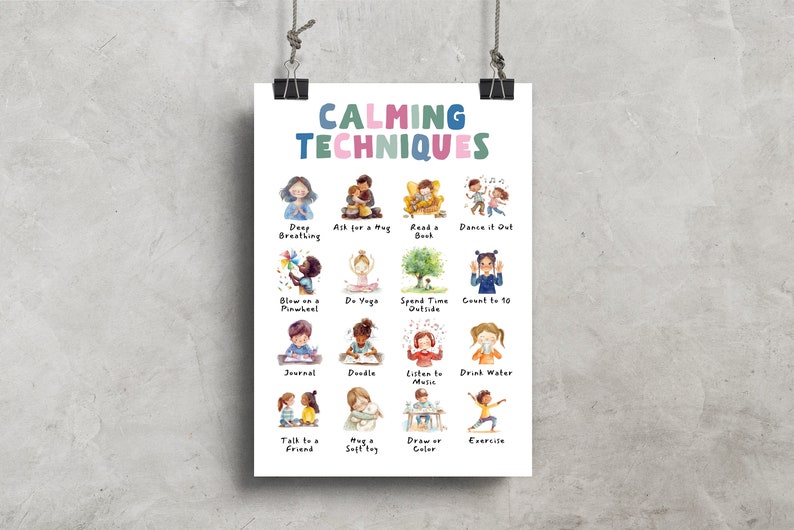 Calming Techniques Poster, Coping Skill Poster, Stress Management ...