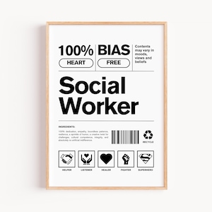 Póster de Trabajo Social, Regalos para Trabajadores Sociales, Decoración para Oficina de Trabajadores Sociales, Trabajador Social Escolar, Póster Divertido, Trabajador Social Escolar