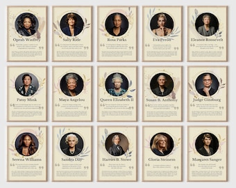 Carteles de la historia de la mujer, tablón de anuncios del Mes de la Historia de la Mujer, póster del Mes de la Historia de la Mujer, póster inspirador de mujeres, imprimible para el aula