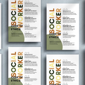 Social Worker Code of Ethics Poster, Social Work Appreciation, Social ...