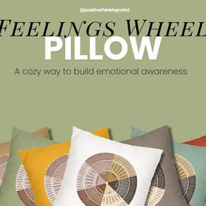Almohada Rueda de Emociones, Almohada Rueda de Emociones, Almohada Rueda de Sentimientos, Tus Sentimientos Son Validos, Regalo para Psicólogo, Decoración para Consultorio de Terapeutas