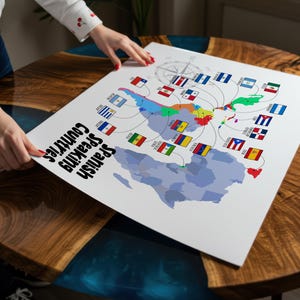Spanish Speaking Countries Map, Hispanic Countries, Hispanic Heritage Month Bulletin Board, Hispanic Flags, Hispanic Countries flags image 6