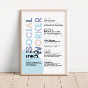 Social Work Values and Ethics, Social Work Posters for Office, Social ...
