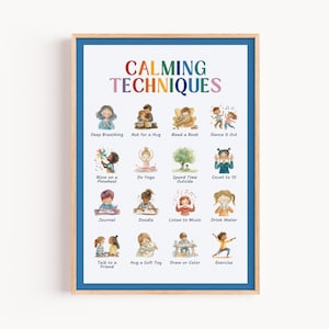 Beruhigungstechniken Poster Kleinkind, Beruhigungskonzepte, Bewältigungsfähigkeiten für Kinder, Beruhigungseckenschild, Klassenzimmer-Managment-Dekor pädagogisch