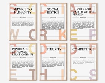 Social Worker Office Decor, Social Worker Appreciation Gift, Social Work Printables, Social Worker Code of Ethics, Definition Graduation