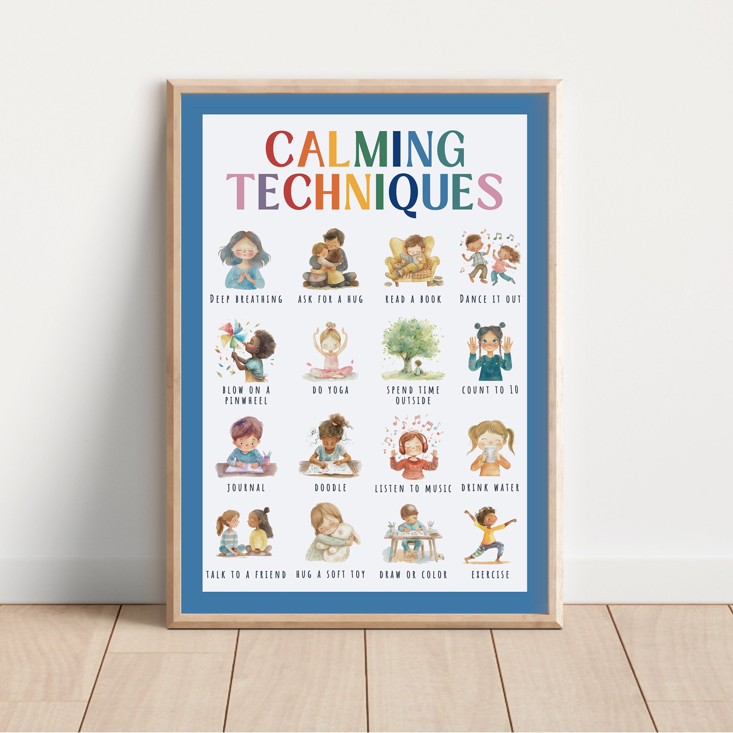 Calming Techniques Poster Toddler, Calm Down Strategies, Coping Skills ...