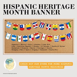 Hispanic Heritage Month Classroom Decor, Spaanssprekende landen, Spaans Class Decor, Diversity Posters, Hispanic Heritage Posters
