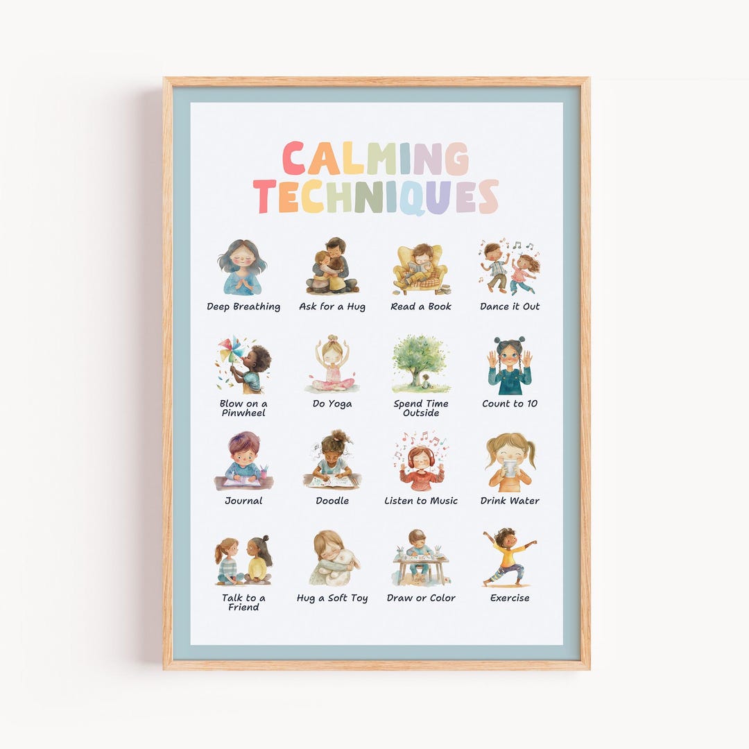 Calming Techniques Poster Toddler, Calm Down Strategies, Coping Skills ...