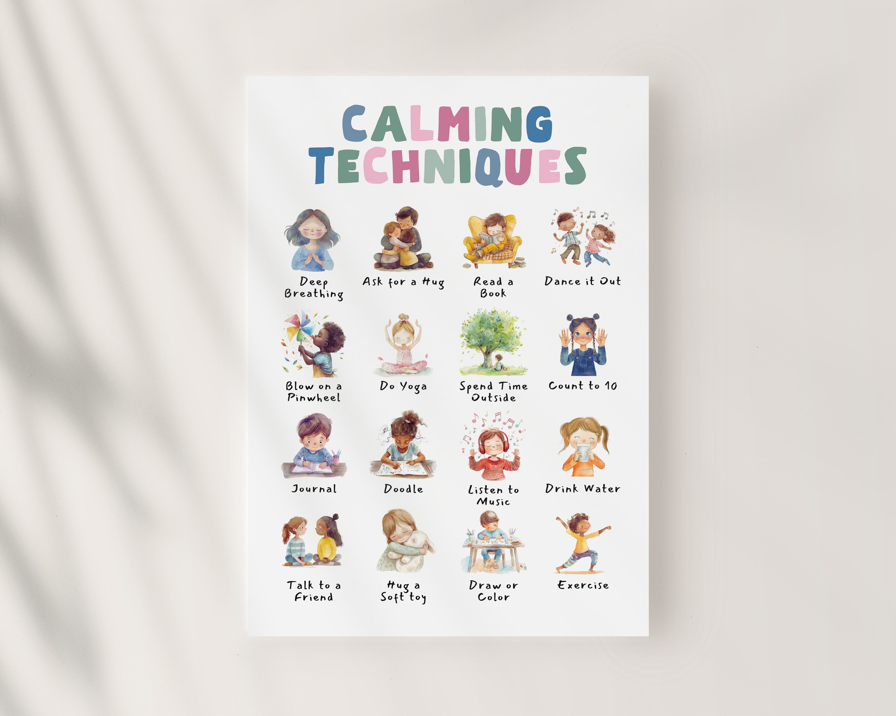 Calming Techniques Poster, Coping Skill Poster, Stress Management ...