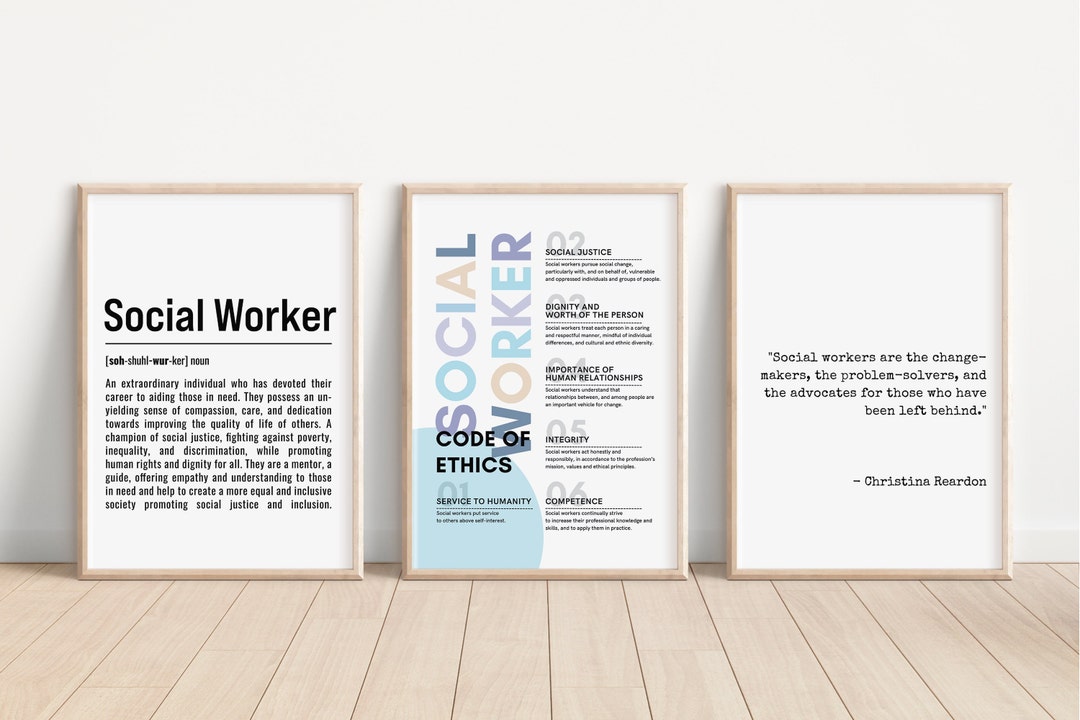 Social Work Values and Ethics, Social Work Posters for Office, Social ...