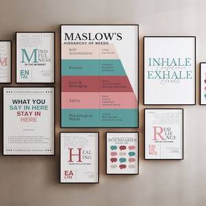 25 Office Decor For Women Psychology, Mental Health Office Printables, Therapist Wall Art, Counseling Poster, Counselor Office Poster