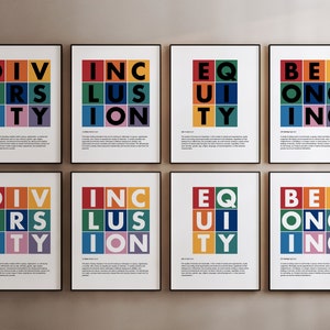 Diversity Poster, Diversity Equity And Inclusion Poster, Diversity Art, DEIB Poster, DEI Posters, Inclusive Wall Art, Equity Posters