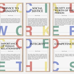 Social Worker Code Of Ethics, NASW Code Of Ethics, Social Work Office Decor, Social Work Gift, Social Work Inspirational Poster