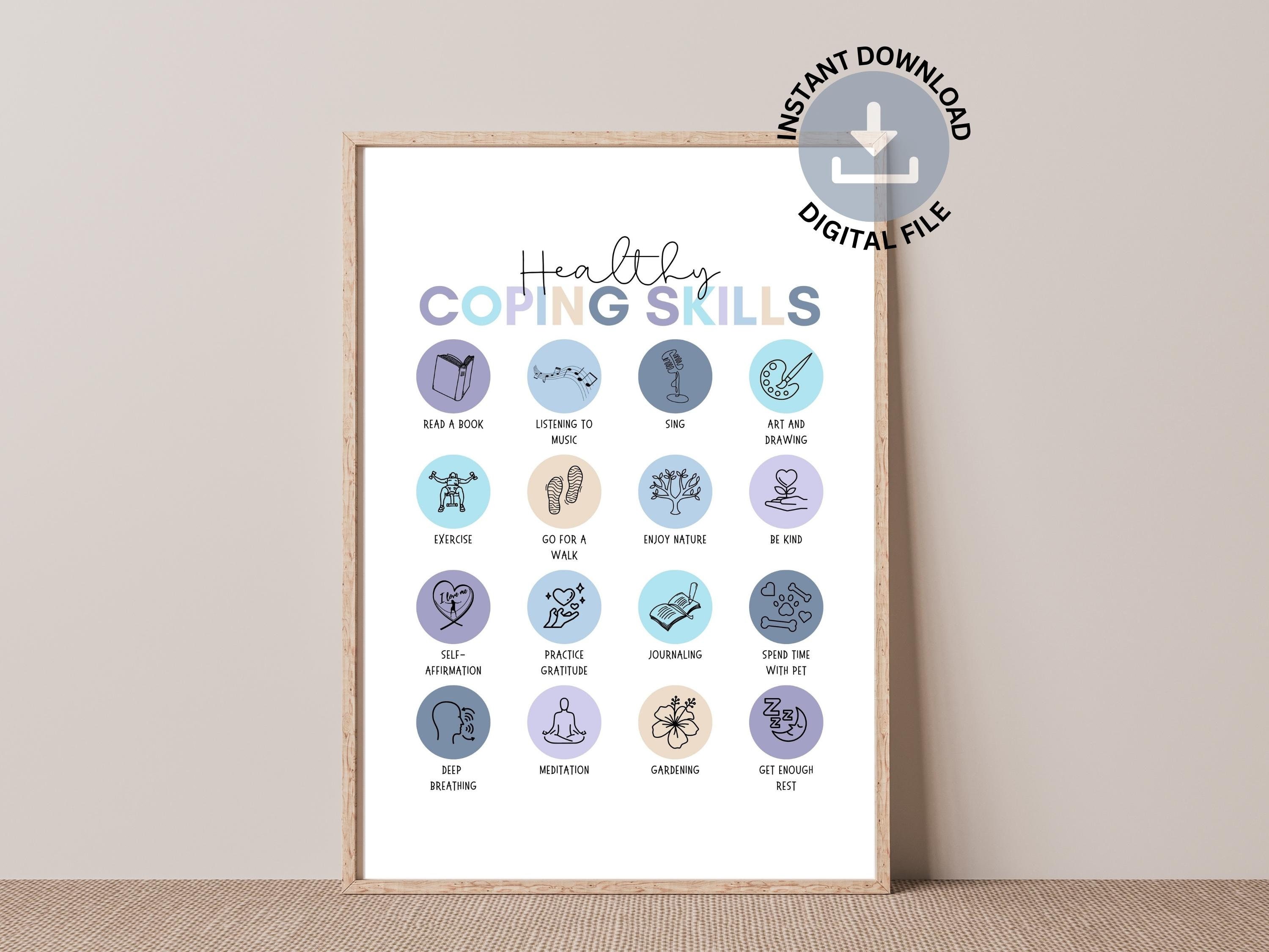 Healthy Coping Skills Poster Therapy Poster Mental Health - Etsy Canada