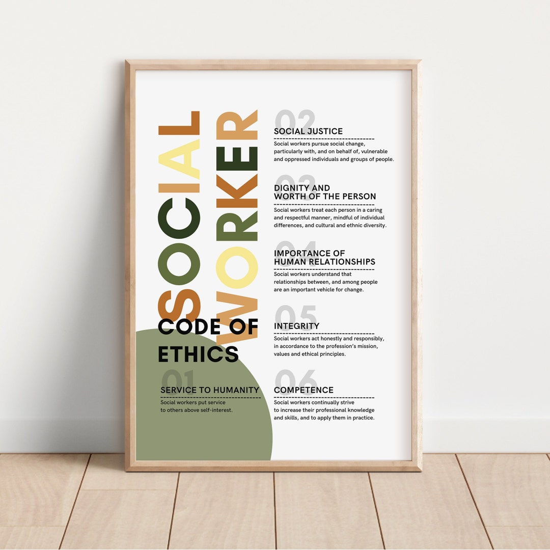 Social Worker Code of Ethics Poster, Social Work Appreciation, Social ...
