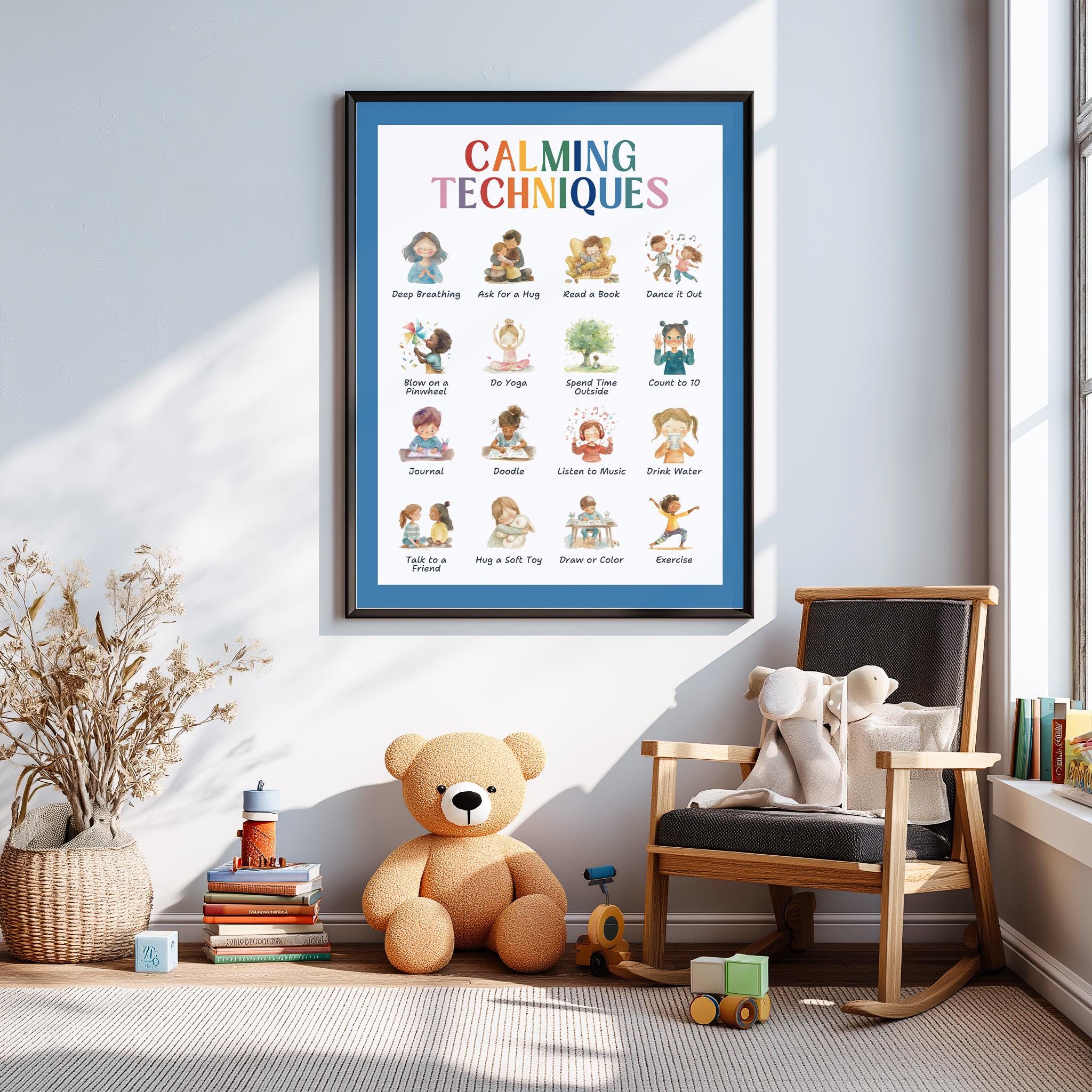 Calming Techniques Poster Toddler, Calm Down Strategies, Coping Skills ...
