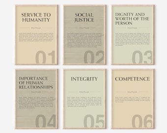 Social Worker Code Of Ethics, Social Work Values, NASW Code Of Ethics, Social Work Office Decor, Social Work Inspirational Poster
