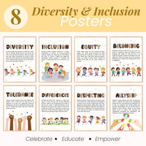 Diversity Poster For Kids, Diversity Bulletin Board, Cultural Diversity, Diversity Classroom Poster, DEI Posters For School, Racial Equality