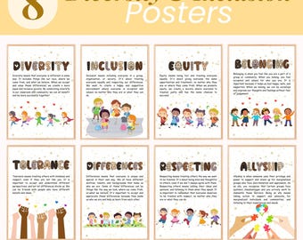 Diversity Poster For Kids, Diversity Bulletin Board, Cultural Diversity, Diversity Classroom Poster, DEI Posters For School, Racial Equality