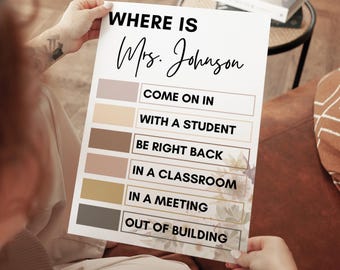 Personalized School Counselor Door Sign, Where Is The School Psychologist, Where Is The Nurse, SLP Door Sign, Social Worker Principal