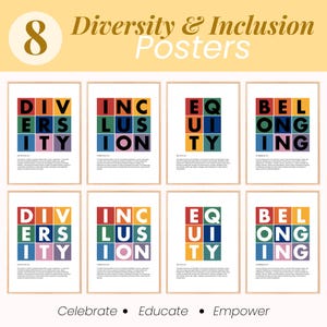 Diversity Poster, Diversity Equity And Inclusion Poster, Diversity Art, DEIB Poster, DEI Posters, Inclusive Wall Art, Equity Posters