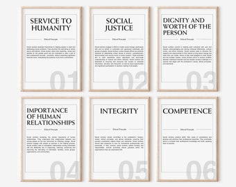 Social Worker Wall Art, Social Worker Code of Ethics, Social Worker Print, Social Work Values, Social Work Inspirational Poster