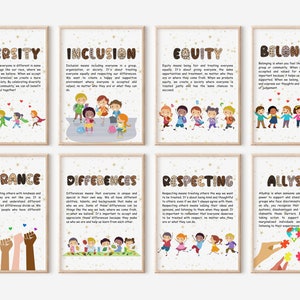 Diversity Poster For Kids, Diversity Bulletin Board, Cultural Diversity, Diversity Classroom Poster, DEI Posters For School, Racial Equality