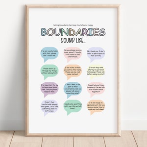 Boundaries For Kids, Boundaries Sound Like Poster, Boundary Setting, Boundaries For Toddlers, Types Of Boundaries, Boundaries Print