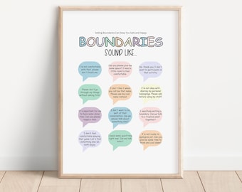 Boundaries For Kids, Boundaries Sound Like Poster, Boundary Setting, Boundaries For Toddlers, Types Of Boundaries, Boundaries Print