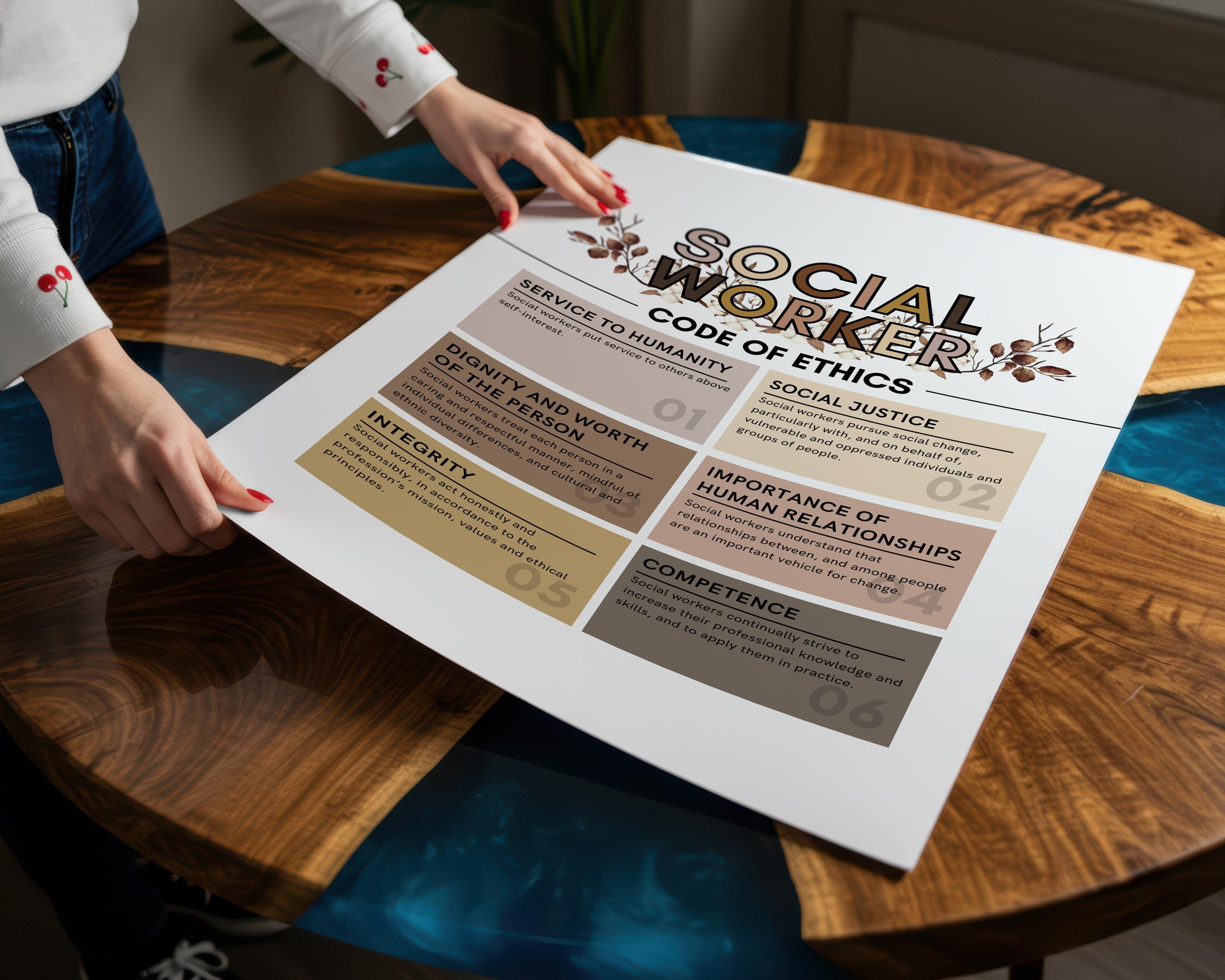 Social Worker Code of Ethics Poster, Social Worker Sign Print, Social ...