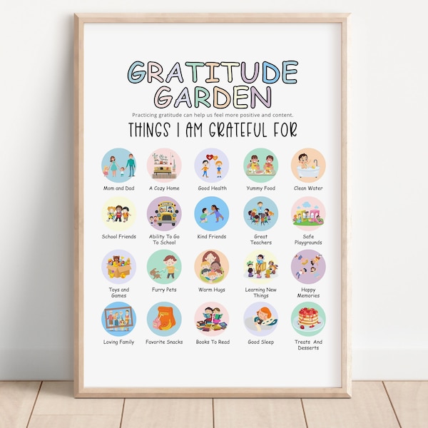 Gratitude Garden, Practice Gratitude, Gratitude Poster, Gratitude Printable, Classroom Decor, School Counselor Decor