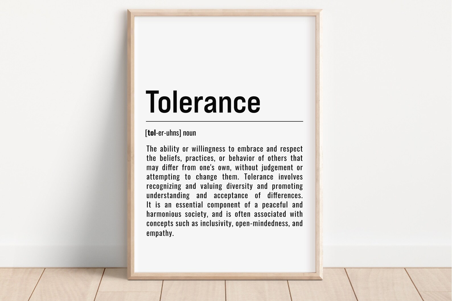 Tolerance Definition Poster Diversity Poster (Instant Download) Etsy