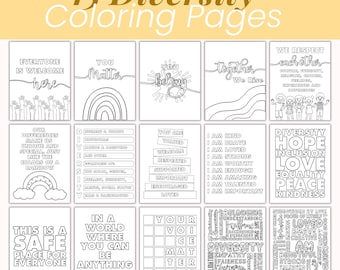 Inclusive Coloring Pages, Positive Affirmation Coloring Worksheet, Pride Coloring Pages Adults, Mental Health Inspirational Quotes Kids