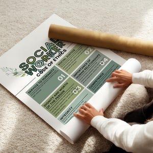 Social Worker Code Of Ethics, Social Work Values, Case Manager Gifts, Medical Social Worker, Social Work Ethics Poster, Social Work Gift image 7