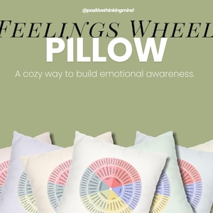 Feelings Wheel Pillow, Emotion Colour Wheel, Emotion Wheel Cushion, Self Care Gifts, Emotion Wheel Pillow,  Psychologist Gift Therapy Office