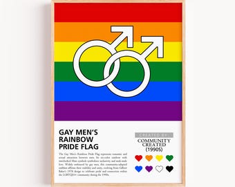 Bandera del Orgullo Gay, Bandera del Orgullo Gay, Regalo del Mes del Orgullo, Inclusión del Orgullo, Lámina del Orgullo para la Escuela, Apoyo LGBT, Historia LGBTQ, Decoración del Hogar