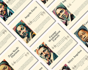 African American History Art Print, Famous Quotes Black History Month, African Heritage Month Posters, 22 Black Leaders Printables, BLM