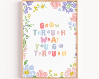 Go Through What You Go Through, Growth Mindset Poster, Mental Health Printables, Therapy Office Wall Art, School Counselor, Self Love Quote