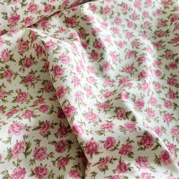Pink Floral Fabric - Etsy UK