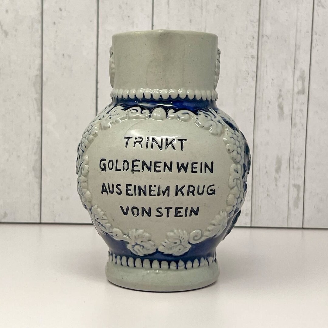 Vintage German Wine Jug Ceramic Stoneware Pitcher Etsy