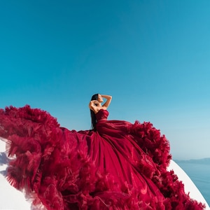 Santorini Dress, Photography Dress, Flying Dress For Photoshoot, Long Flying Dress, Maternity Dress, Wedding Dress, Long Train Dress