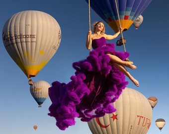 Santorini Dress, Photography Dress, Flying Dress For Photoshoot, Long Flying Dress, Maternity Dress, Wedding Dress, Long Train Dress