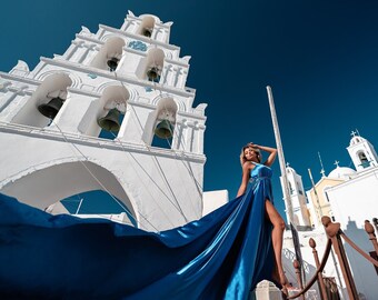 Flying Dress, Photography Dress, Flying Dress For Photoshoot, Long Flying Dress, Santorini Dress, Wedding Dress, Long Train Dress