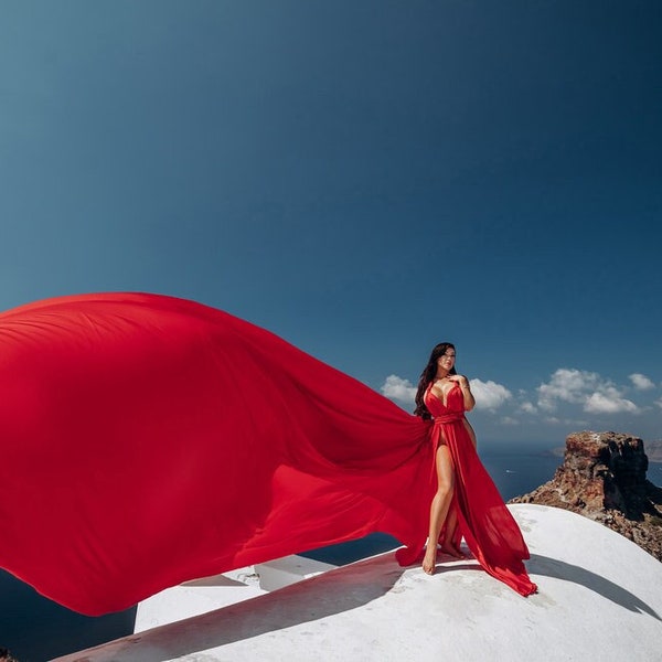 Long Flying Dress | Flying Dress for Photoshoot| Long Train Dress | Convertible Long Train Photoshoot Dress