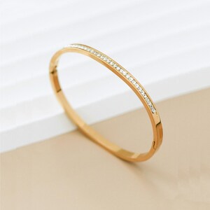 Molly 18k gold plated bangle, gold minimalist bracelet, stackable bangle, vintage style jewelry, bohemian bracelet, jewelry gift for her